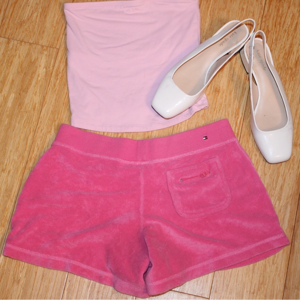 Tommy Hilfiger pink terry cloth shorts